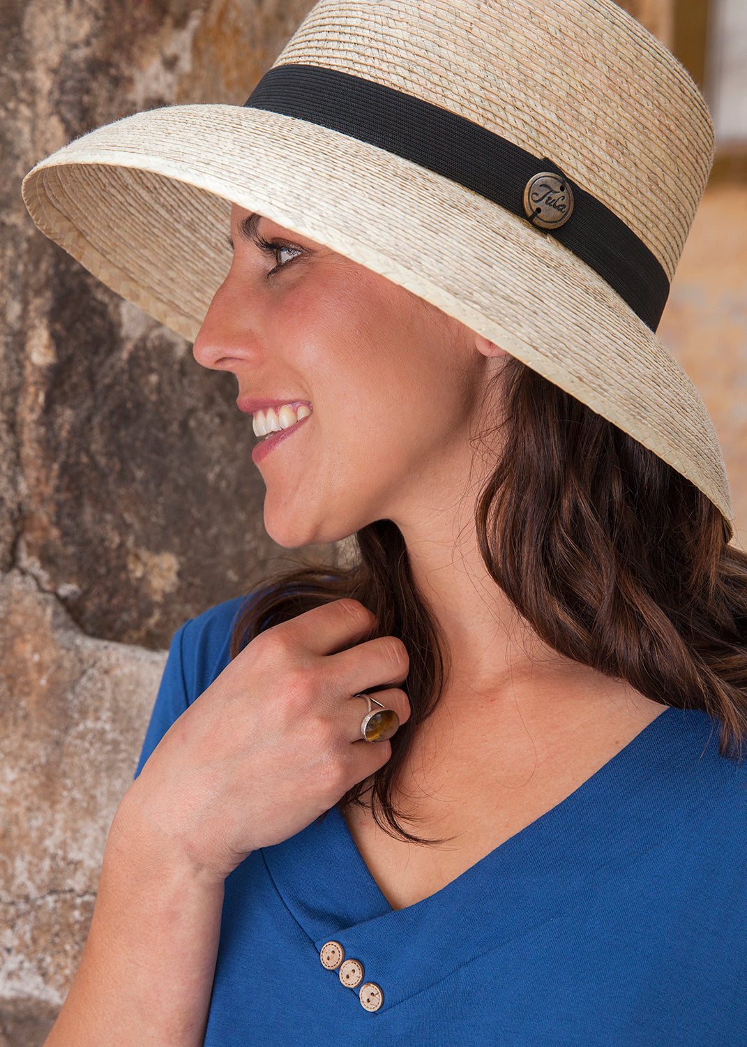 Women's Carmel Hat, Handwoven Palm Hat